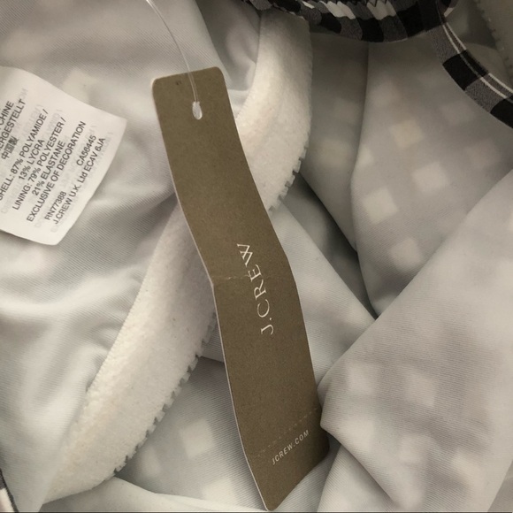 J Crew Straight Bandeau One Piece Swimsuit Gingham - Picture 4 of 5